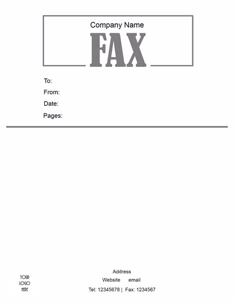 Fax Cover Letter Template