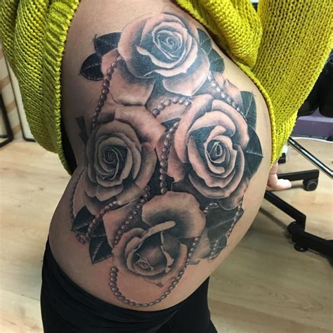 Female Hip And Side Tattoos