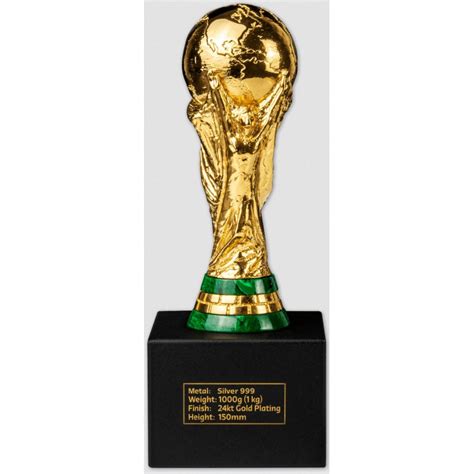 Fifa World Cup 3D Trophy Replica 1 Kg Silver Gold Plated Magikos Coins