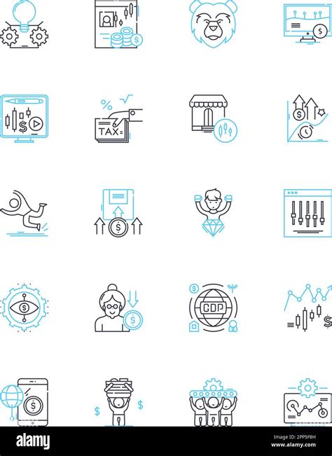 Financial Guidance Linear Icons Set Budgeting Investing Retirement Savings Risk Management