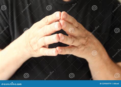 Fingertips Together Hand Gesture Royalty Free Stock Images Image