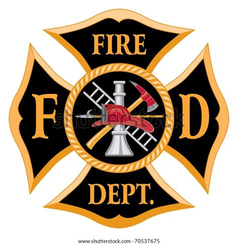 Fire Department Maltese Cross Symbol Illustration Stock Photo 70537675