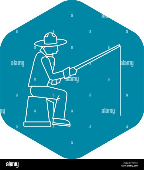 Fisherman Icon Outline Style Stock Vector Image Amp Art Alamy