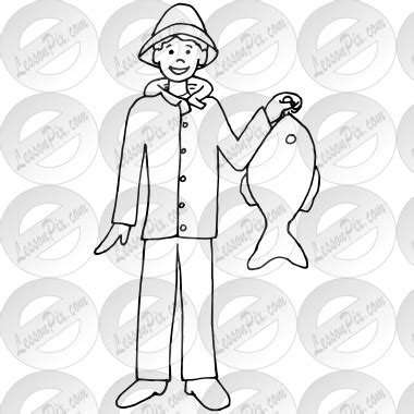 Fisherman Outline For Classroom Therapy Use Great Fisherman Clipart