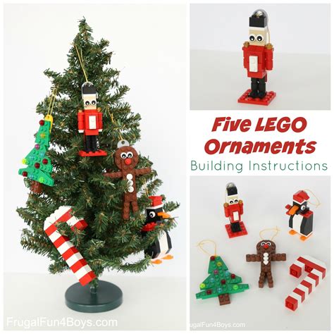 Five Lego Christmas Ornaments With Building Instructions