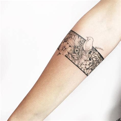 Floral Armband Tattoo On The Right Forearm