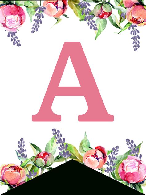 Floral Free Printable Alphabet Letters Banner Paper Trail Design Worksheets Library