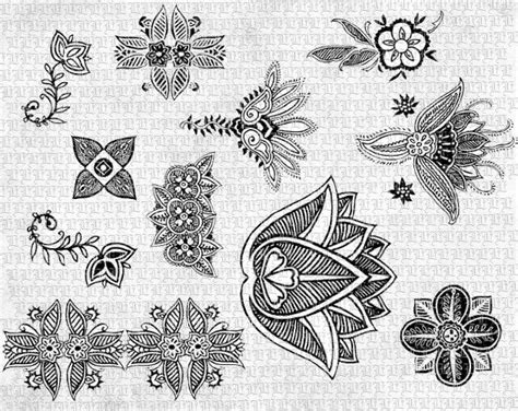 Floral Henna Tattoo Designs Digital Clip Art Printable High Quality Graphic Instant Download