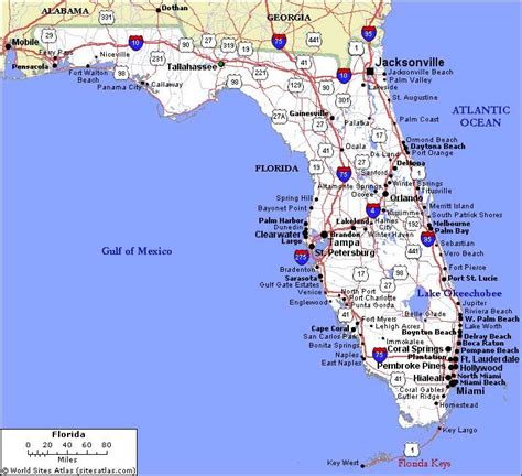 Florida Highwaysandcities Map Floride Cartes Carte