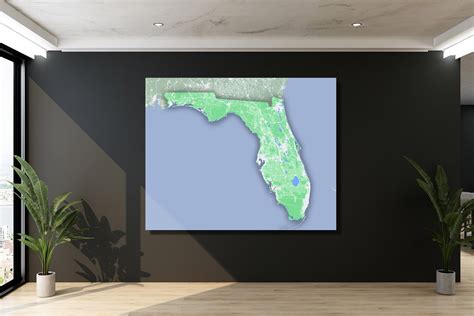 Florida State Terrain Map 2022 Canvas Wrap