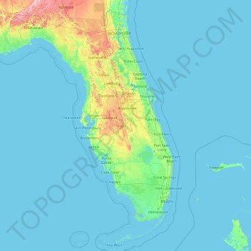 Florida Topographic Map Elevation Terrain