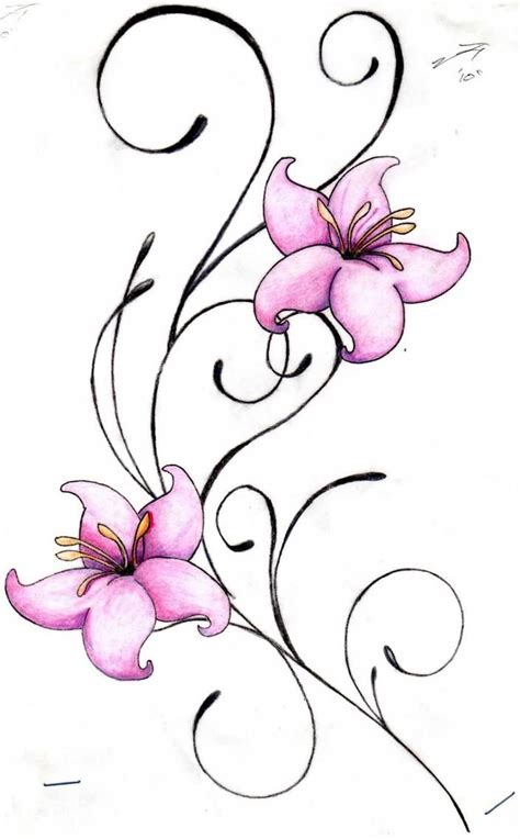 7 Beautiful Flower and Swirl Tattoo Designs