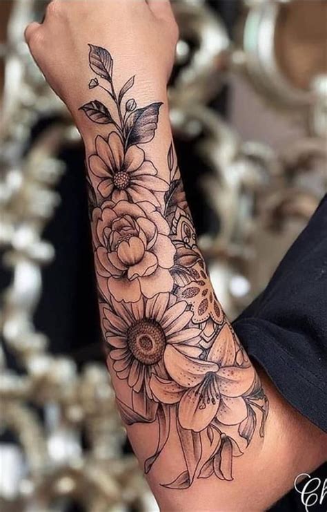 7 Beautiful Flower Arm Tattoo Designs