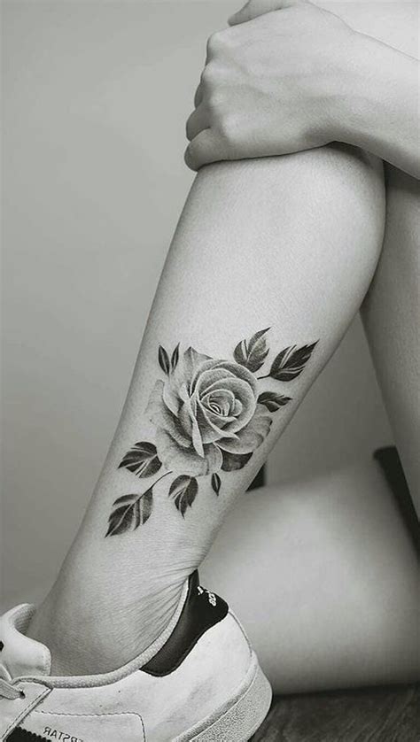 Flower Calf Tattoos For Females