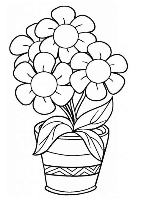 Flowers Coloring Pages For Kids Printable 6 Printable Flower