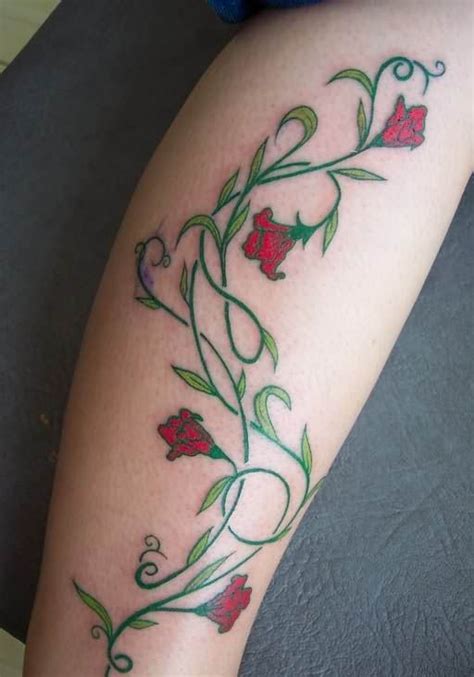 Flowery Vine Leg Tattoos Flowers Vines Tattoos Stuff Cute Girl