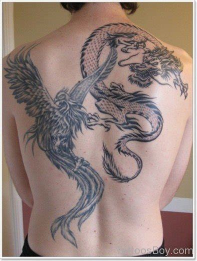 Flying Dragon Tattoo Design On The Back Tattoo Dragon And Pheonix