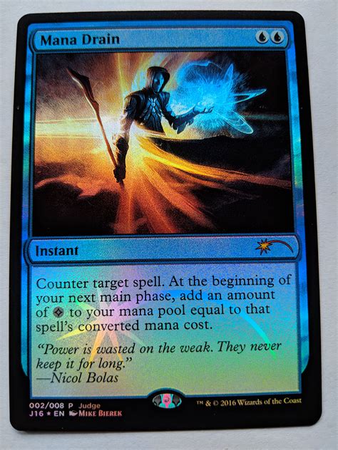 Foil Mana Drain From Judge Promo Magic The Gathering Mtg Proxy Card