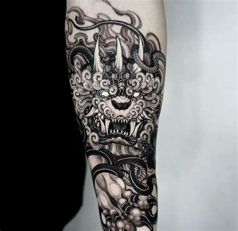 Foo Dog Tattoo Forearm