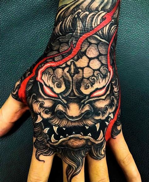 Foo Dog Tattoo Hand