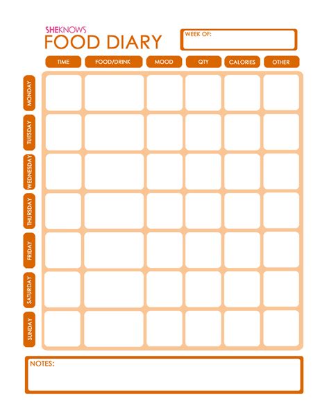 Food Journal Template Food Diary Template Food Journal Template