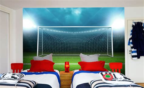 Football Wall Art Kids Room Football Goal Net Full Wall Mural Nursery Wall Decals Boys Sports