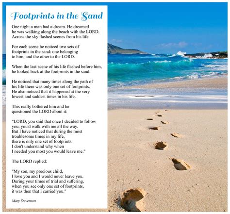 Footprints In The Sand A Personal Favourite Poem Footprints In