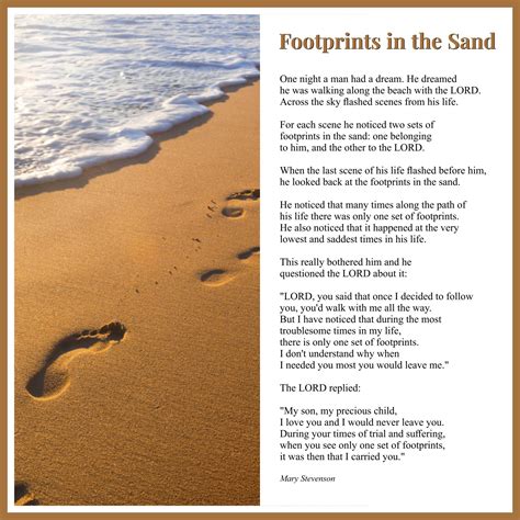 Footprints In The Sand Poem Printable