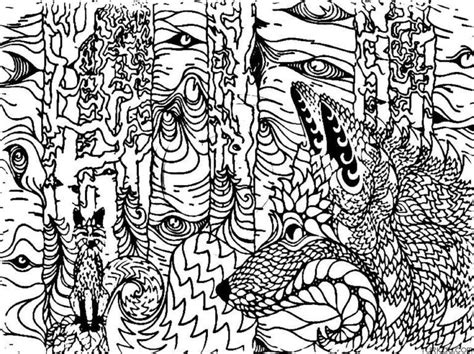 Fox Trippy Coloring Page For Adults Turkau