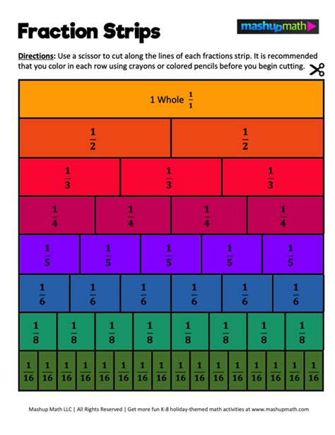 Fraction Bars Printable Pdf