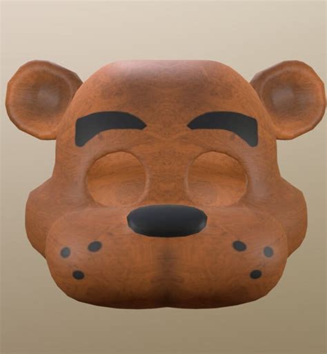 Freddy Fazbear Mask Furry 3D Model Etsy