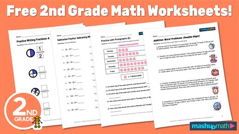 Free 2Nd Grade Math Worksheets Printable W Answers Mashup Math