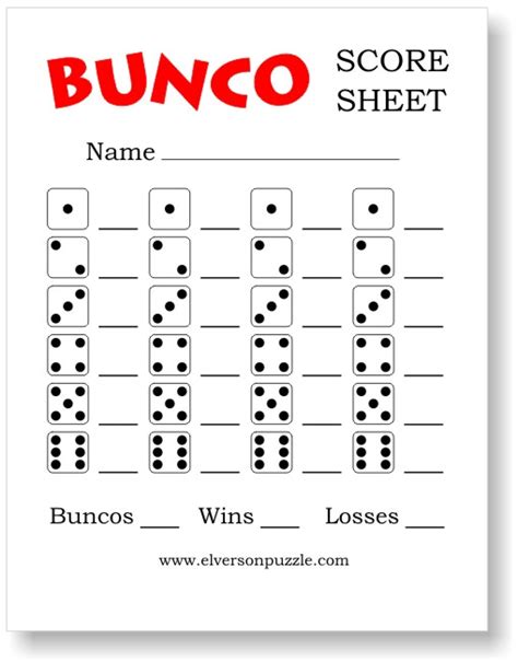 Free Bunco Game Sheets Iphref