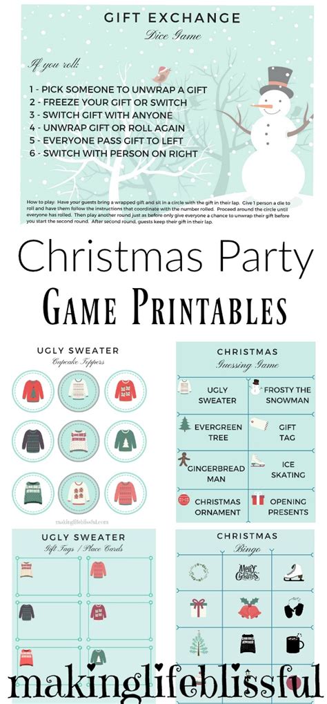 Free Christmas Party Game Printables Making Life Blissful