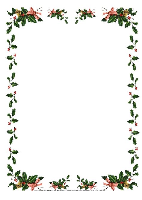 Free Christmas Stationery Borders Print