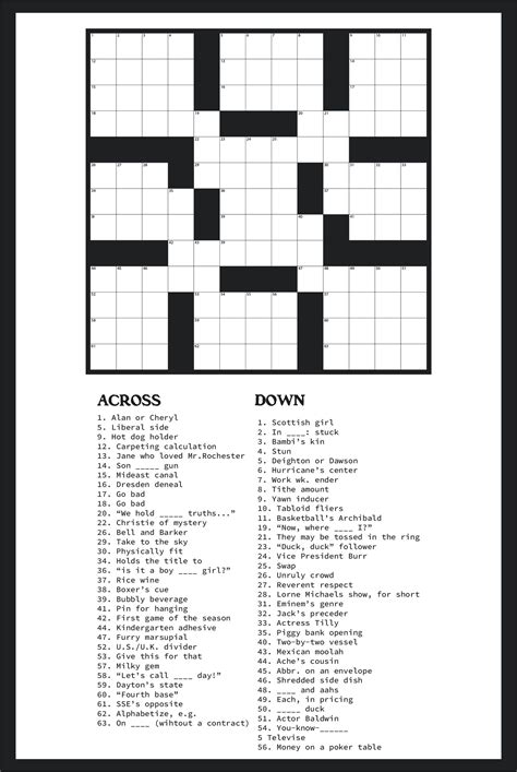 Free Crossword Puzzle Print Out