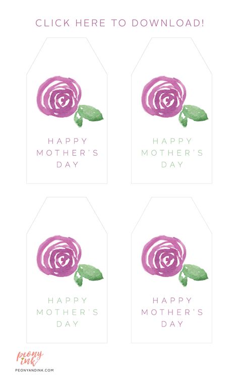 Free Download Printable Mother Amp 39 S Day Gift Tags Peony Ink