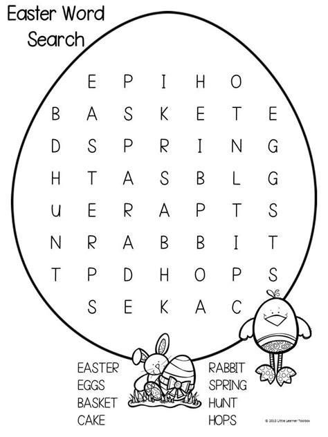 Free Easter Word Search Printable Worksheets Freeda Qualls Coloring