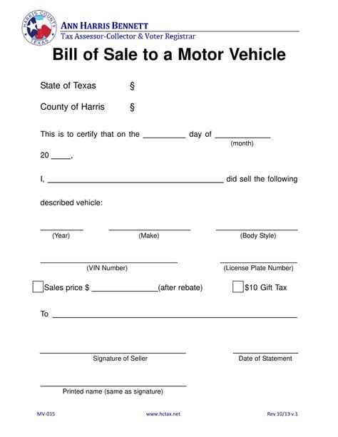 Free Fillable Texas Bill Of Sale Form Pdf Templates