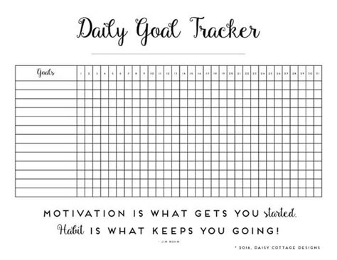 Free Habit Tracker Printable Goal Setting Worksheet Habit Tracker