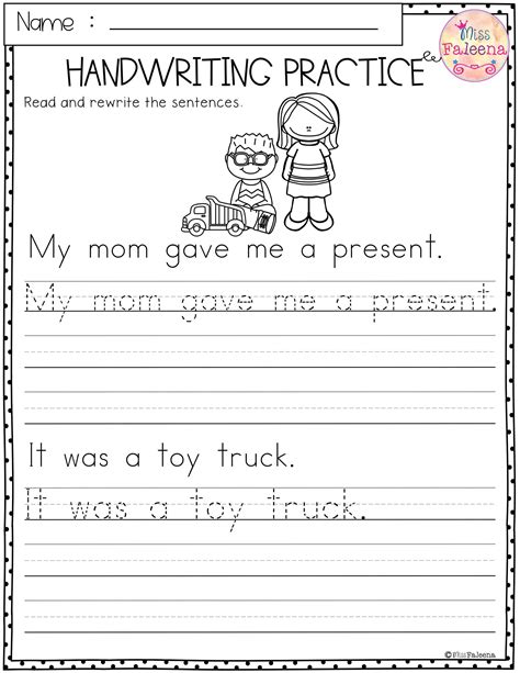 Free Handwriting Printables For Kindergarten