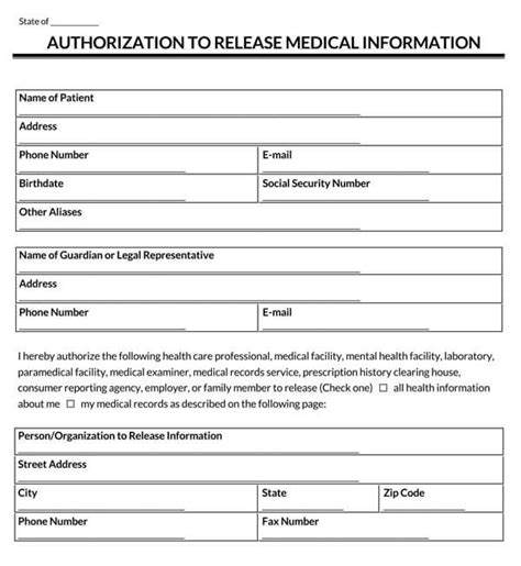 Free Hipaa Medical Records Release Forms Pdf Word