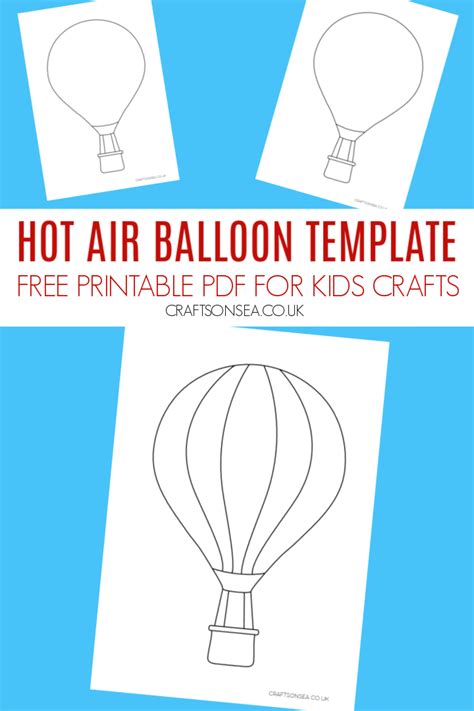 Free Hot Air Balloon Activity Free Template Hot Air Balloon Craft