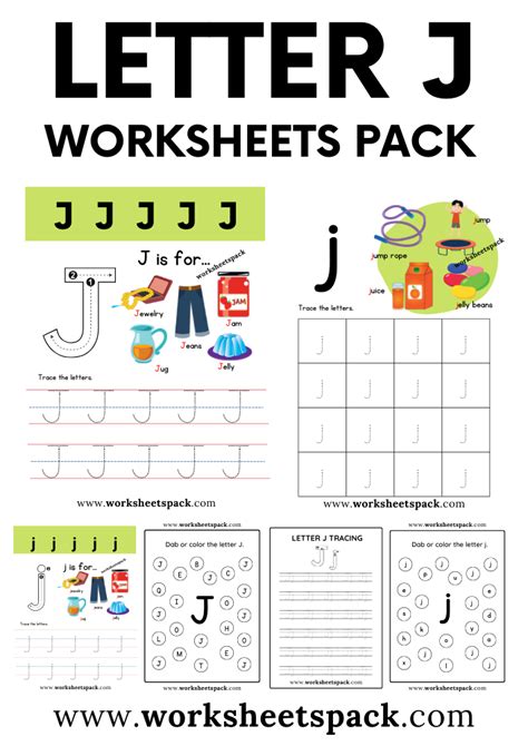 Free Letter J Pictures Worksheets Printable Pdf