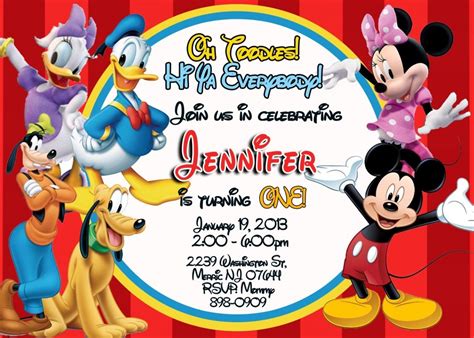 Free Mickey Mouse Birthday Invitation Template Free Printable