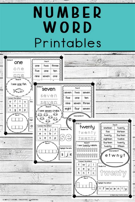 Free Number Word Kindergarten Worksheets Free Homeschool Deals