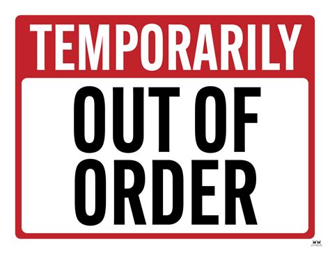 Free Out Of Order Sign Printable Printable Templates Free Pdf Downloads