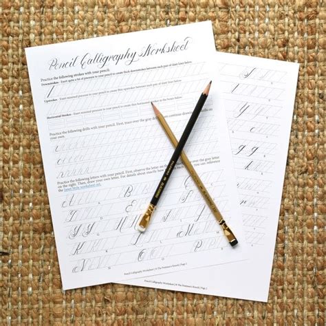 Free Pdf Pencil Calligraphy Worksheets Kidsworksheetfun