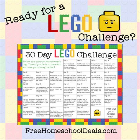 Free Printable 30 Day Lego Challenge Instant Download