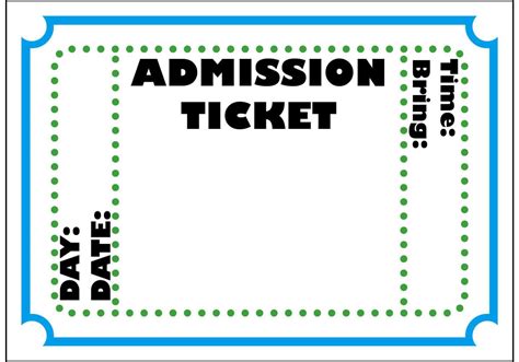 Free Printable Admission Ticket Template Download Now